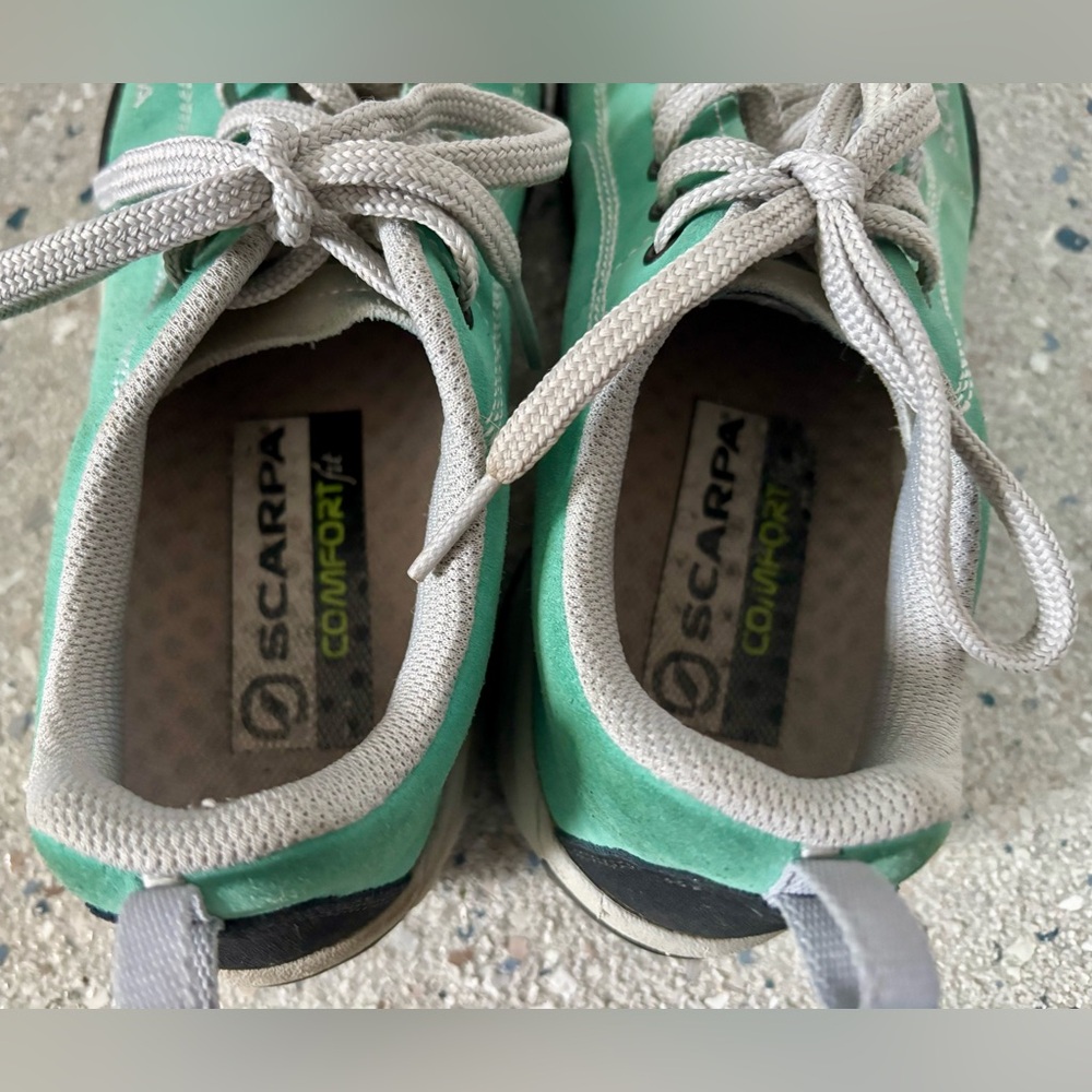 Scarpa Teal Suede Trail Shoes Size W6 M5 EU 37 - Picture 3 of 6